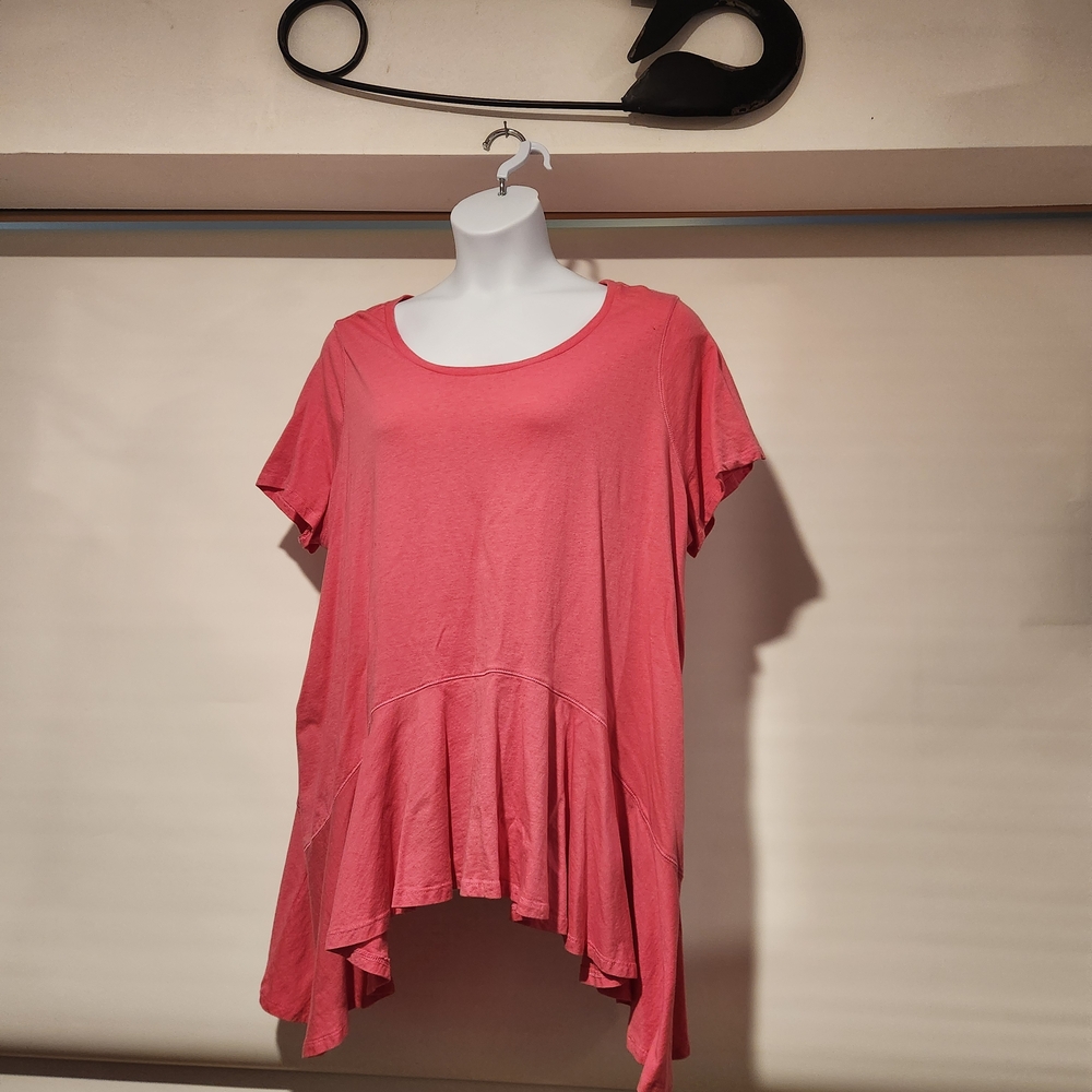 Roaman's Hot Pink Short Sleeve Top